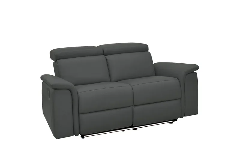 Sofa 2-seter Pareli Grå, Lær/PU, Manuell hvilestol, Grå, Lær/PU, Manuell hvilestol