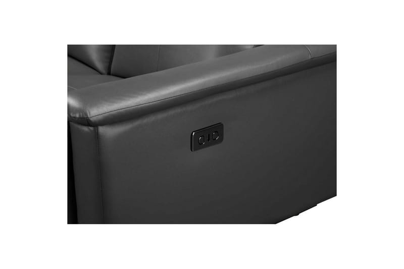 Sofa 3-seter Lund Grå, PU, Elektrisk recliner - Grå, PU, Elektrisk recliner - Møbler - Sofaer - Sofa 3 seter