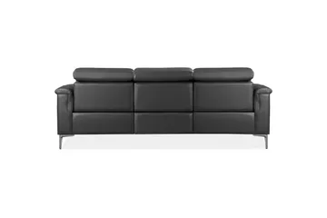 Sofa 3-seter Lund Grå, PU, Manuell hvilestol - Grå, PU, Manuell hvilestol - Møbler - Sofaer - Sofa 3 seter