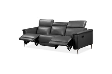 Sofa 3-seter Lund Grå, PU, Elektrisk recliner - Grå, PU, Elektrisk recliner - Møbler - Sofaer - Sofa 3 seter