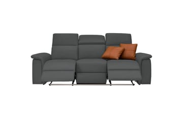 Sofa 3-seter Pareli Grå, PU, Elektrisk recliner - Grå, PU, Elektrisk recliner - Møbler - Sofaer - Sofa 3 seter