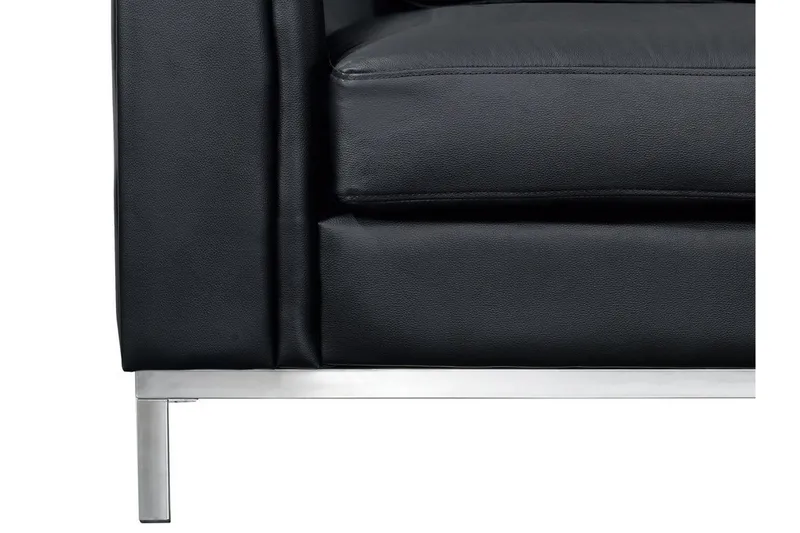 Dugard Hjørnesofa Høyre - Svart/Lær - Møbler - Sofaer - Sofa med sjeselong