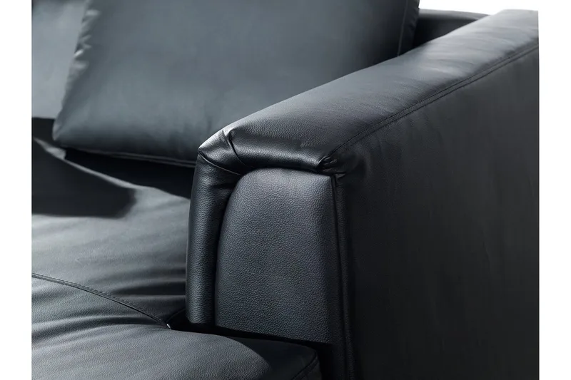 Dugard Hjørnesofa Venstre - Svart/Lær - Møbler - Sofaer - Sofa med sjeselong