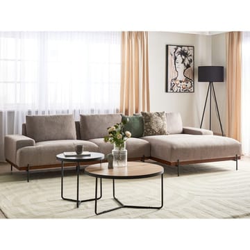 Hjørnesofa Mariferd - Lys brun, svart, mørkt tre/Venstrevendt - Møbler - Sofaer - Sofa med sjeselong