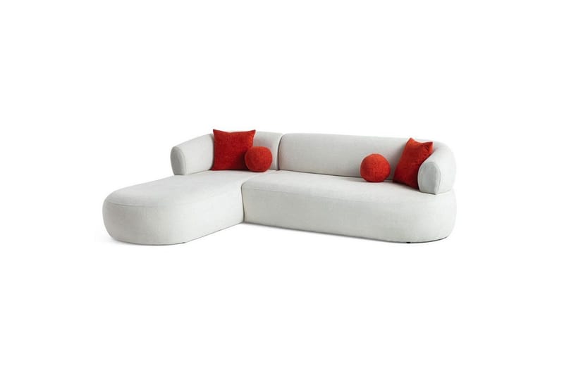 Kollumber Sofa med divan 3-seter - Hvit - Møbler - Sofaer - Sofa med sjeselong