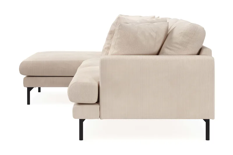 Menard 3-seters Venstrevendt Dyp L-formet Divansofa i Manchester - Beige - Møbler - Sofaer - Sofa med sjeselong