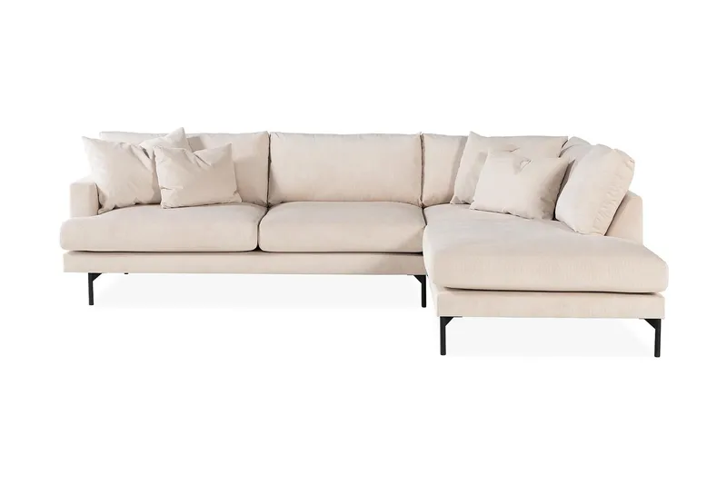 Menard 4-seters Høyrevendt Dyp L-formet Sjeselongsofa i Manchester, Beige