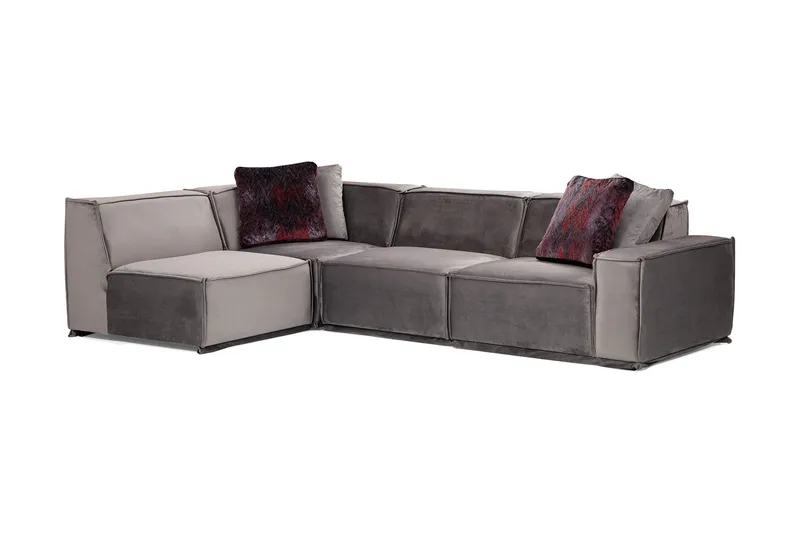 Nightcap Sofa m. Divan 4-seters, Grå