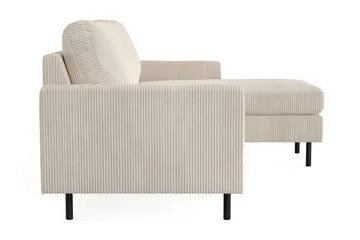 Peppe 3-seters Vendbar L-formet Divansofa i Manchester - Beige - Møbler - Sofaer - Sofa med sjeselong