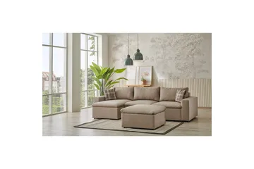 Rivran Sofa med Divan 4-sits - Krem - Møbler - Sofaer - Sofa med sjeselong