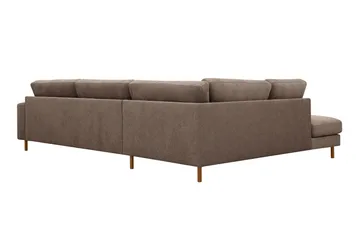 Scandi Dyp 4-seters sofa med sjeselong venstre i stoff - Mørkebrun - Møbler - Sofaer - Sofa med sjeselong