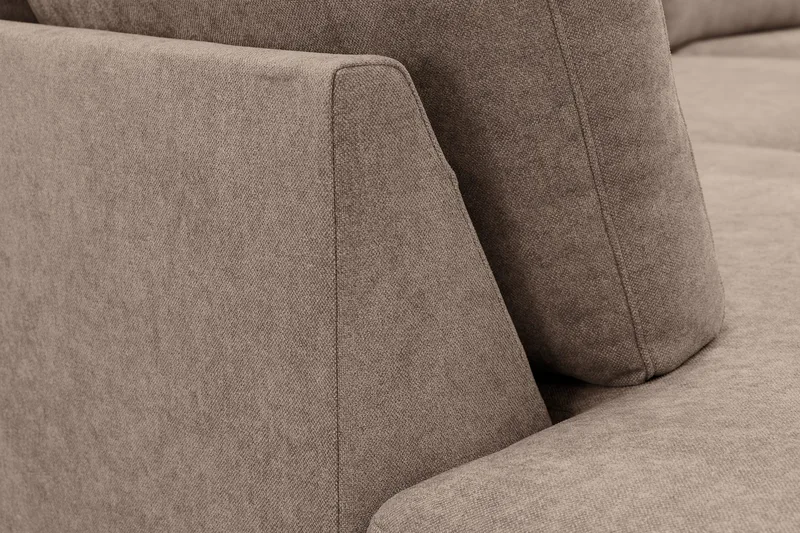 Scandi Dyp 4-seters sofa med sjeselong venstre i stoff - Mørkebrun - Møbler - Sofaer - Sofa med sjeselong