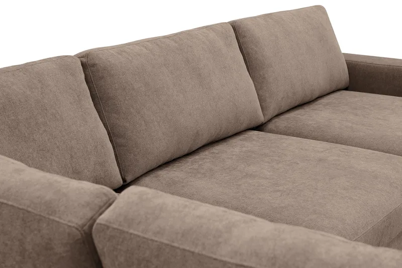 Scandi Dyp 4-seters sofa med sjeselong venstre i stoff - Mørkebrun - Møbler - Sofaer - Sofa med sjeselong