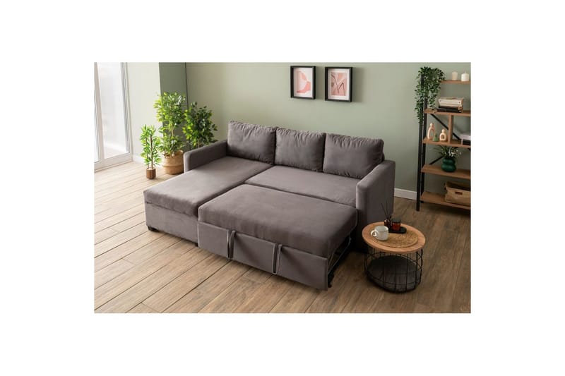 Tareen Sofa med Divan 3-seter - Grå - Møbler - Sofaer - Sovesofaer - Sovesofa divan