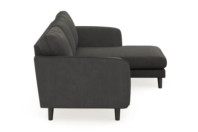 Trend Lyx 3-seters Høyrevendt L-formet Sjeselongsofa i Manchester - Mørkegrå - Møbler - Sofaer - Sofa med sjeselong