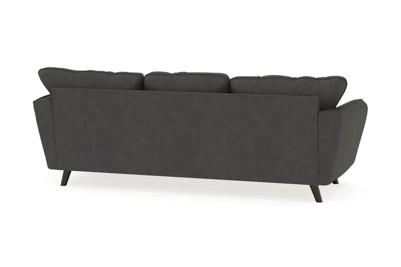 Trend Lyx 3-seters Høyrevendt L-formet Sjeselongsofa i Manchester - Mørkegrå - Møbler - Sofaer - Sofa med sjeselong