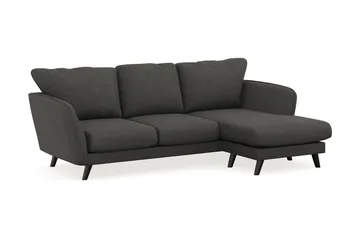 Trend Lyx 3-seters Høyrevendt L-formet Sjeselongsofa i Manchester - Mørkegrå - Møbler - Sofaer - Sofa med sjeselong