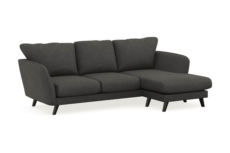 Trend Lyx 3-seters Høyrevendt L-formet Sjeselongsofa i Manchester - Mørkegrå - Møbler - Sofaer - Sofa med sjeselong