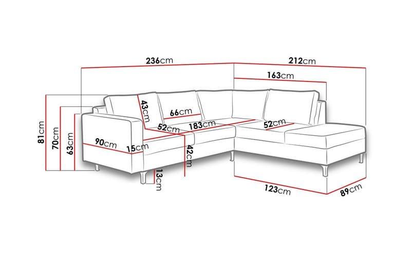Truro Hjørnesofa - Eik - Møbler - Sofaer - Sofa med sjeselong