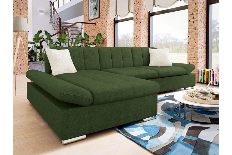 Vananda Soffa med Divan 3-seter - Grønn - Møbler - Sofaer - Sovesofaer - Sovesofa divan