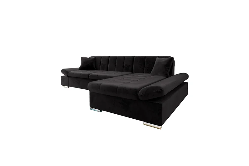 Vananda Soffa med Divan 3-seter, Svart