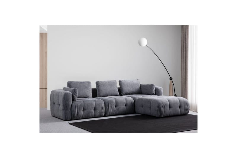 Yvara Sofa med Divan 4-sits - Grå - Møbler - Sofaer - Modulsofaer - Komplett modulsofa