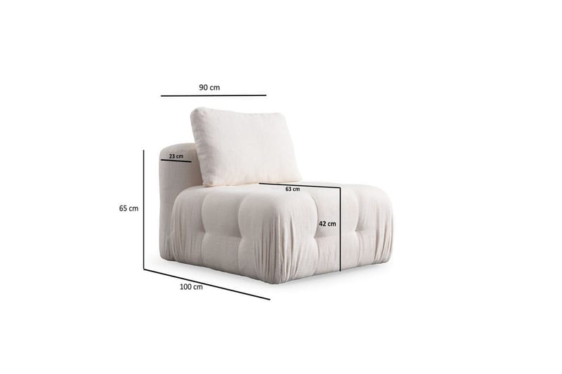 Yvara Sofa med Divan 4-sits - Hvit - Møbler - Sofaer - Modulsofaer - Komplett modulsofa