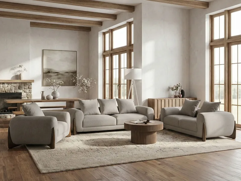 Sofagruppe 6-seter Vinliden - Taupe - Møbler - Sofaer - Sofagrupper