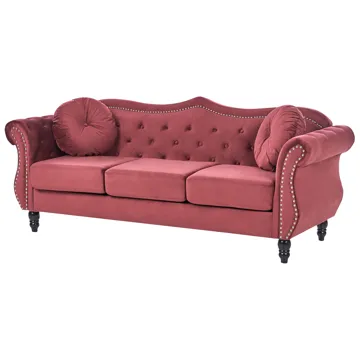 Sofagruppe Skien - Mørkerød - Møbler - Sofaer - Sofagrupper - Chesterfield sofagruppe
