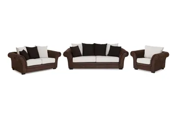 Toronto Sofagruppe 2-seter+3-seter+Lenestol - Brun/Beige - Møbler - Sofaer - Sofagrupper - Sofagruppe 3 2 1