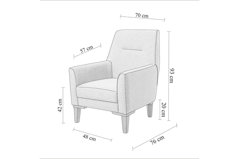 Wyong Sofagruppe 3-seters Sofa + Lenestol - Antrasitt - Møbler - Sofaer - Sofagrupper
