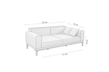 Wyong Sofagruppe 3-seters Sofa + Lenestol - Grå - Møbler - Sofaer - Sofagrupper