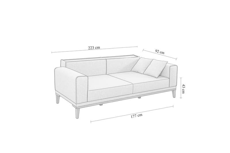 Wyong Sofagruppe 3-seters Sofa + Lenestol - Grå - Møbler - Sofaer - Sofagrupper