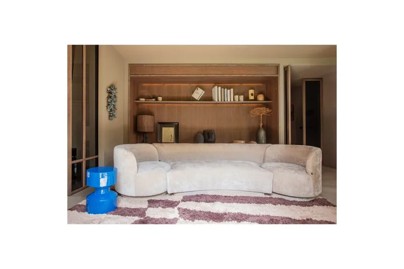 Sofasett Kombi-Popular med puff - Beige - Møbler - Sofaer - Fløyel sofaer