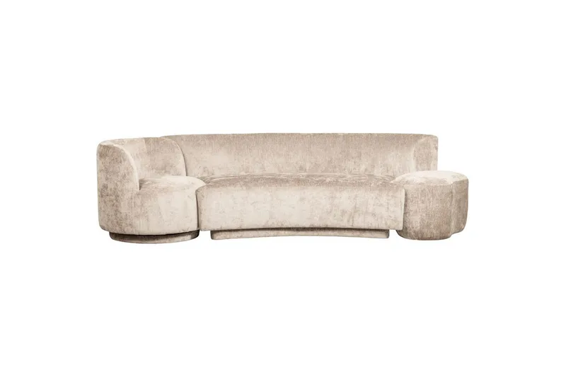 Sofasett Kombi-Popular med puff - Beige - Møbler - Sofaer - Fløyel sofaer
