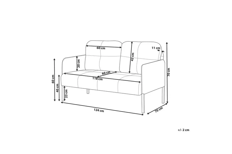 Soffa Light grey||Black - Møbler - Sofaer - 2 seter sofa