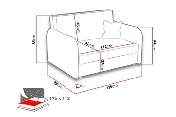 Viva Sovesofa - Svart - Møbler - Sofaer - Sovesofaer - 2 seters sovesofa