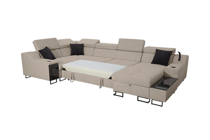 5-seters Sovesofa Høyre - Beige - Møbler - Sofaer - Sovesofaer