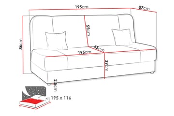 Abron Sovesofa 3-seter - Grønn - Møbler - Sofaer - Sovesofaer