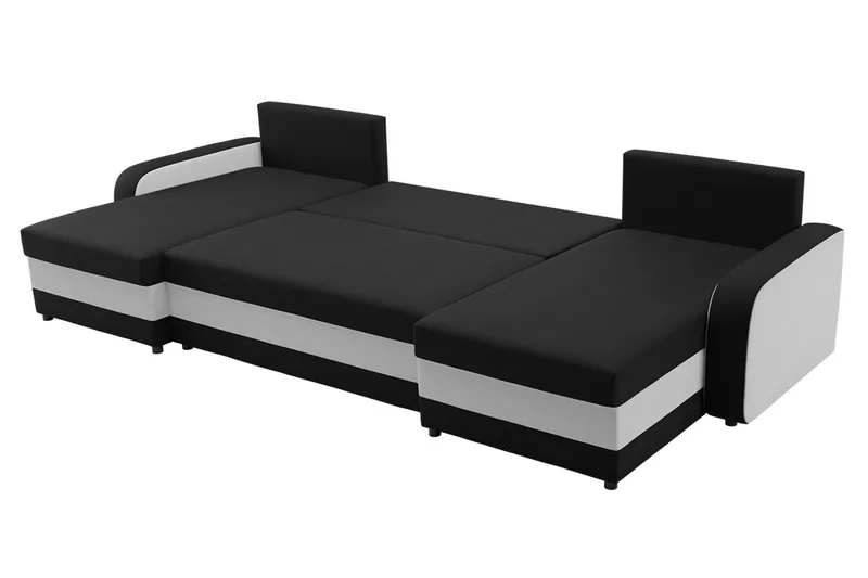 Alvared 4-seters Sovesofa med Dobbeldivan med Oppbevaring - Fløyel/Svart/Grå - Møbler - Sofaer - Sovesofaer