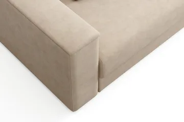 Bergen Ekstra dyp 3-seters sovesofa med overmadrass i polyeterskum og vaskbart trekk - Beige - Møbler - Sofaer - Sovesofaer