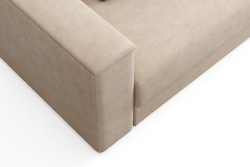 Bergen Ekstra dyp 3-seters sovesofa med overmadrass i polyeterskum og vaskbart trekk - Beige - Møbler - Sofaer - Sovesofaer