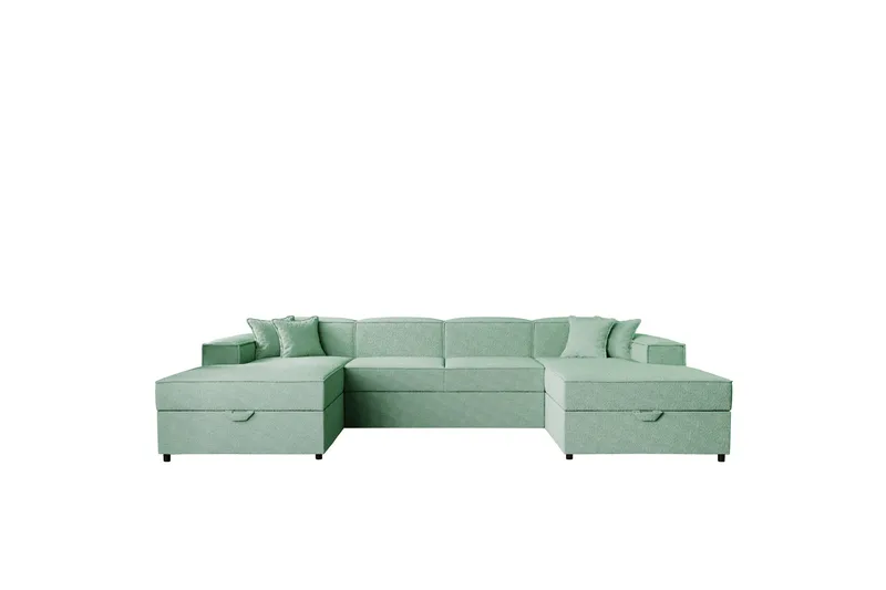 Bizantine Sovesofa Dobbel Divan 4-Seter, Grønn