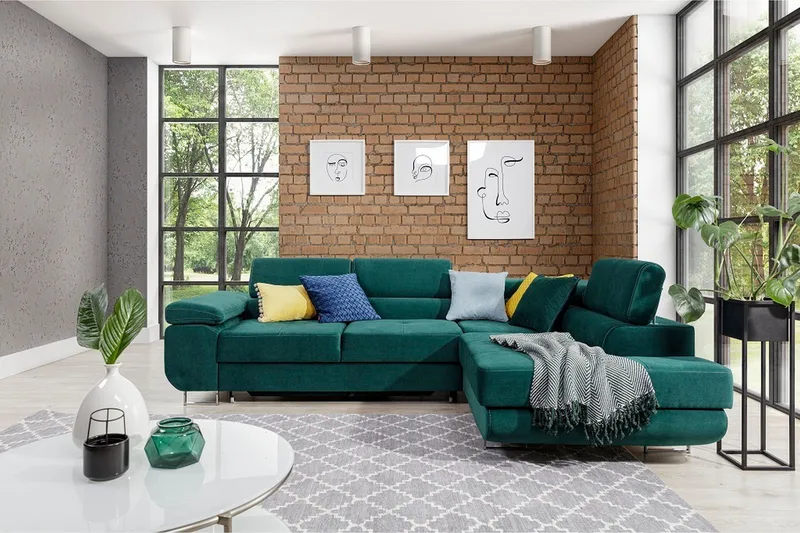 Bobis Sovesofa med Sjeselong Høyre, Grønn