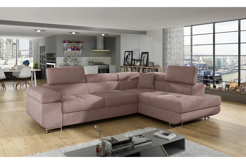 Bobis Sovesofa med Sjeselong Høyre, Rosa