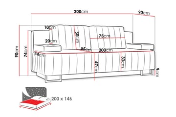 Bonsall 3-seter Sovesofa - Møbler - Sofaer - Sovesofaer