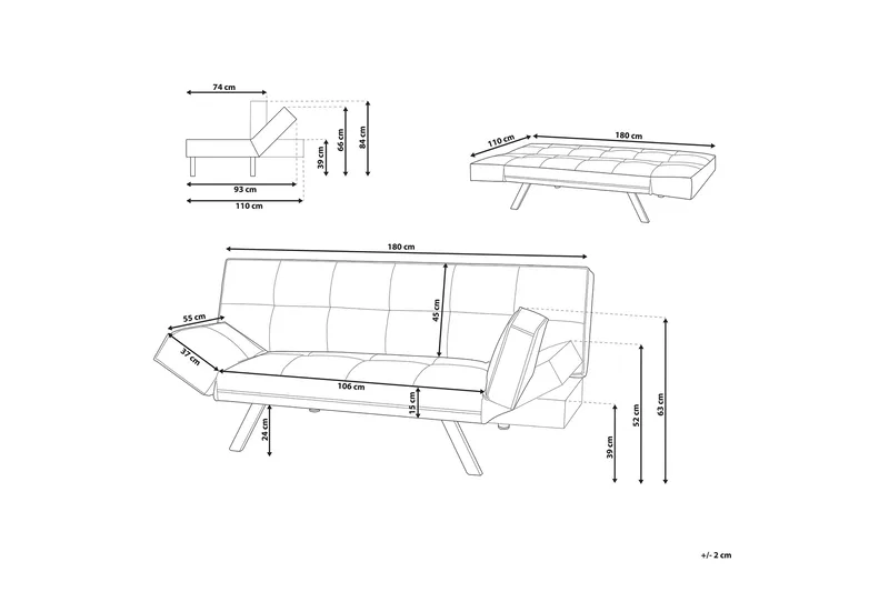 Bristol Divansofa 180 cm - Sølv - Møbler - Sofaer - Sovesofaer