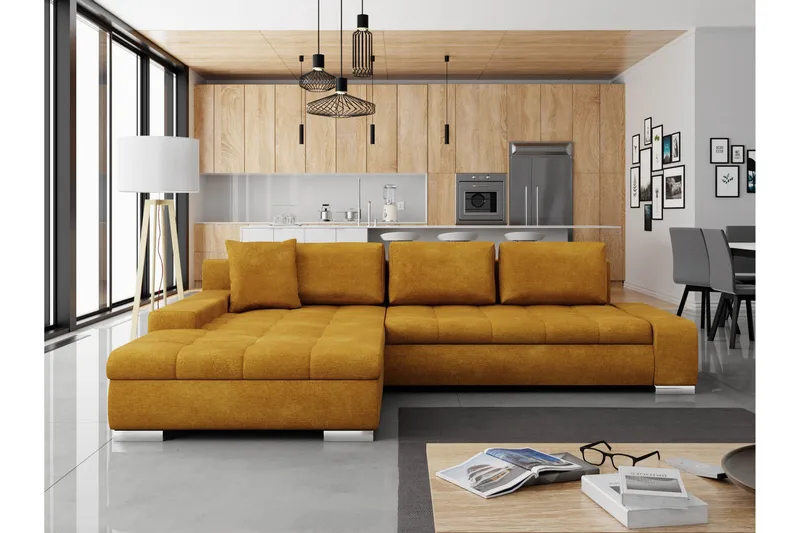 Cerys Sovesofa Med 3-Seters Divan, Grå/Beige