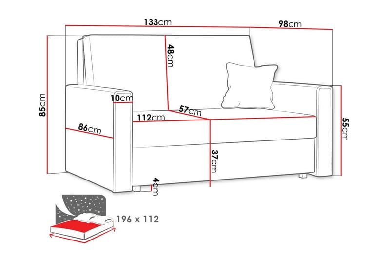 Denegal 2-seters Sovesofa - Beige - Møbler - Sofaer - Sovesofaer