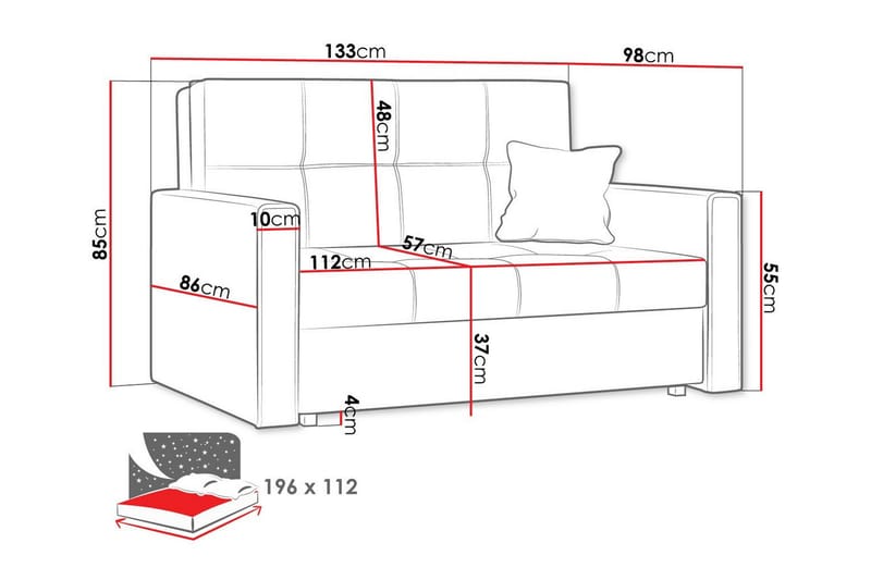 Denegal 2-seters Sovesofa - Møbler - Sofaer - Sovesofaer